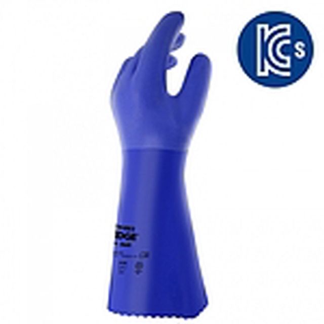 화학 처리 석유 작업용 손 보호 안전 장갑 블루 색상