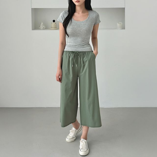 만타브 8부 여름 와이드 팬츠 SP-250507 SP-250507