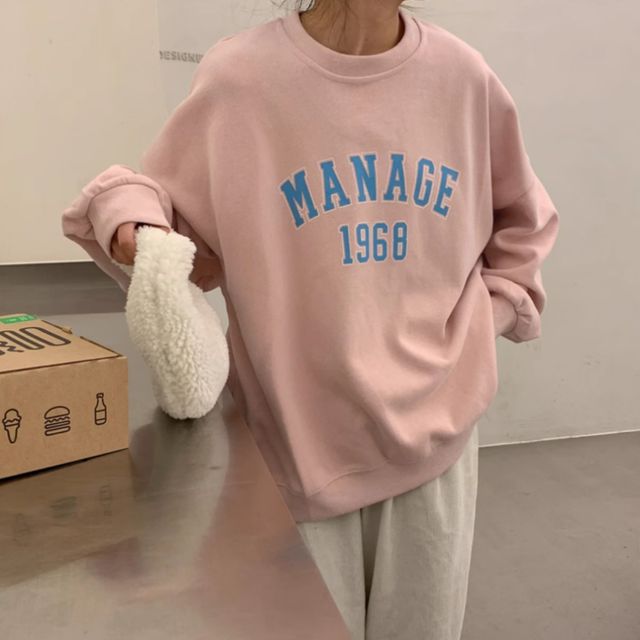 데일리 무드 레터링 긴팔 맨투맨 JSC-d0066