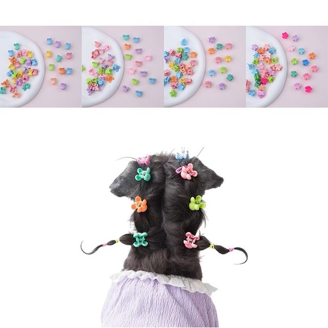 강아지머리핀 20개입 미니 집게핀 고양이 미니클립 핀