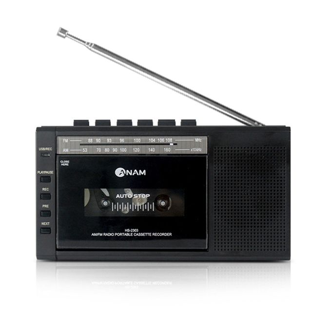 아남A37 블랙 카세트 녹음기 플레이어 MP3 라디오