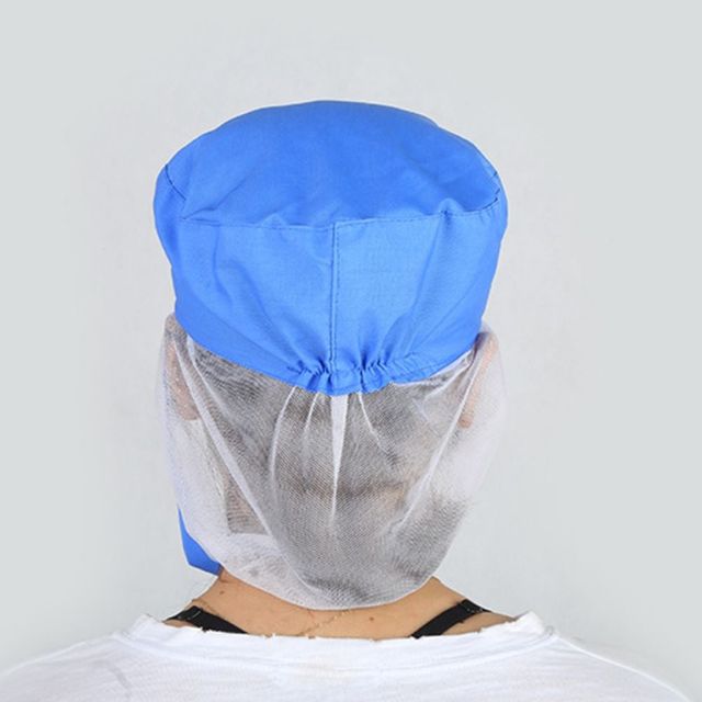 망사 턱덮개 위생모자 활동성 좋은 찍찍이 조절 가능