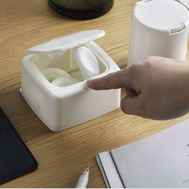 원터치 면봉 수납 케이스 화장솜 보관함