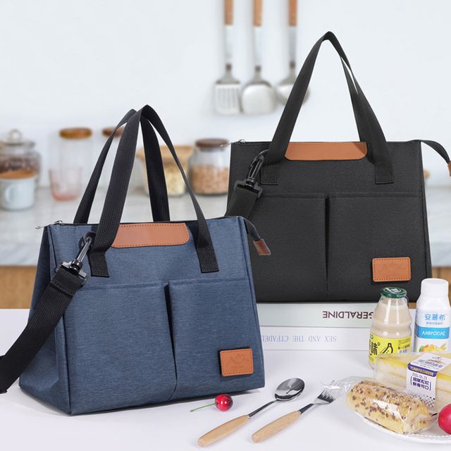 보온 보냉 전면 투포켓 도시락 가방 URK-1007200