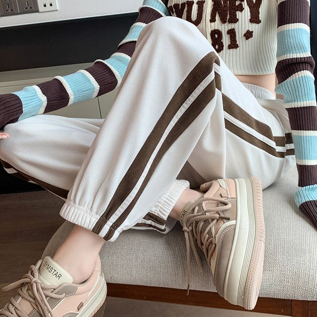 골덴 밴딩 조거팬츠 여성 코듀로이 츄리닝 바지