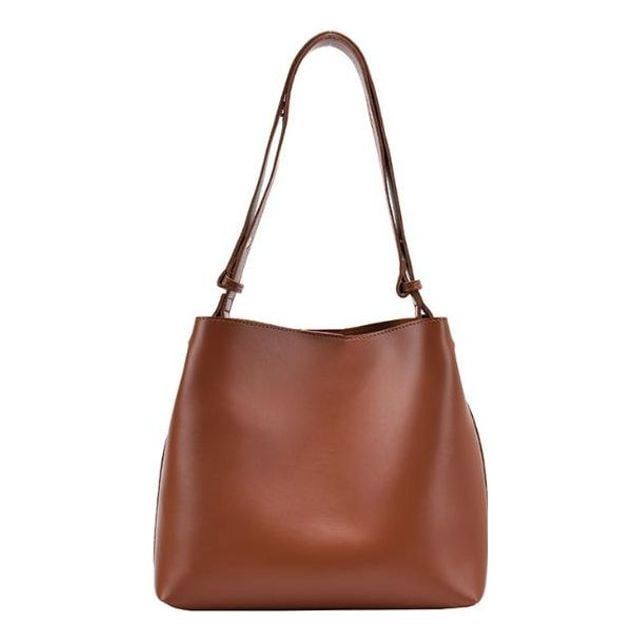 심플한 여성 가죽 버킷백 숄더백 4컬러 선택 가능