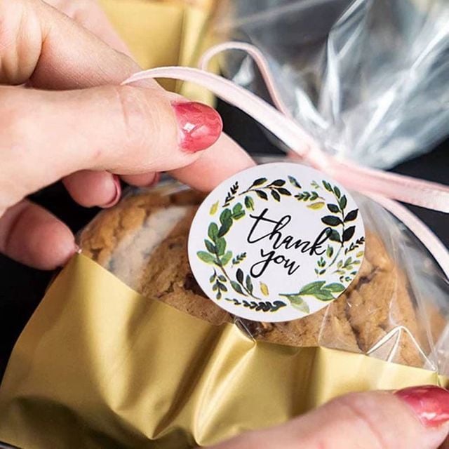 플라워 원형 땡큐 롤 스티커 배달스키터 선물포장 꽃집 포장용품 답례품포장
