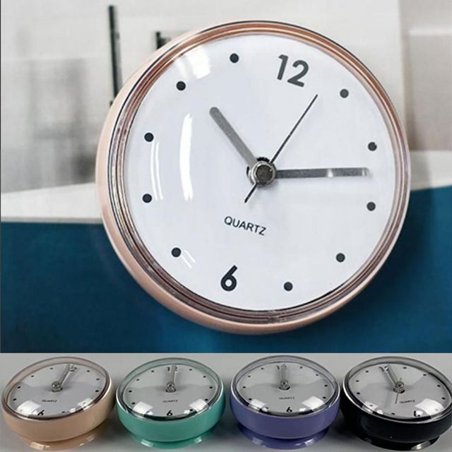 키밍 방수 욕실 흡착식 시계 주방 화장실용 4컬러 선택 가능