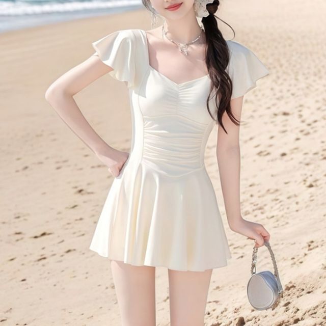 셔링 하트넥 원피스 수영복 OSM-1007057