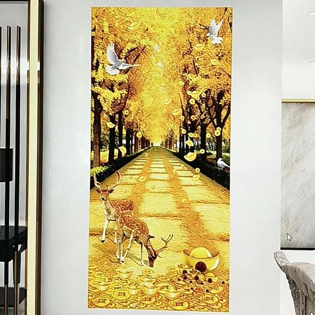 황금가득 돈나무 벽지 스티커 현관 벽그림 개업 집들이 선물