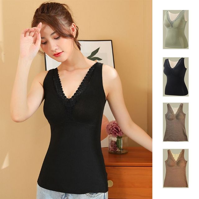 키밍 따뜻한 기모 겨울 브라탑 민소매 이너웨어
