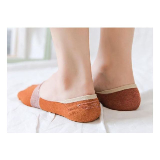 여성 면 페이크 삭스 컬러별 덧신 세트