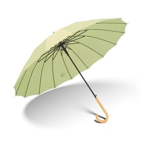 파스텔 섬세 디테일 디자인 튼튼한 장우산 그린 커피