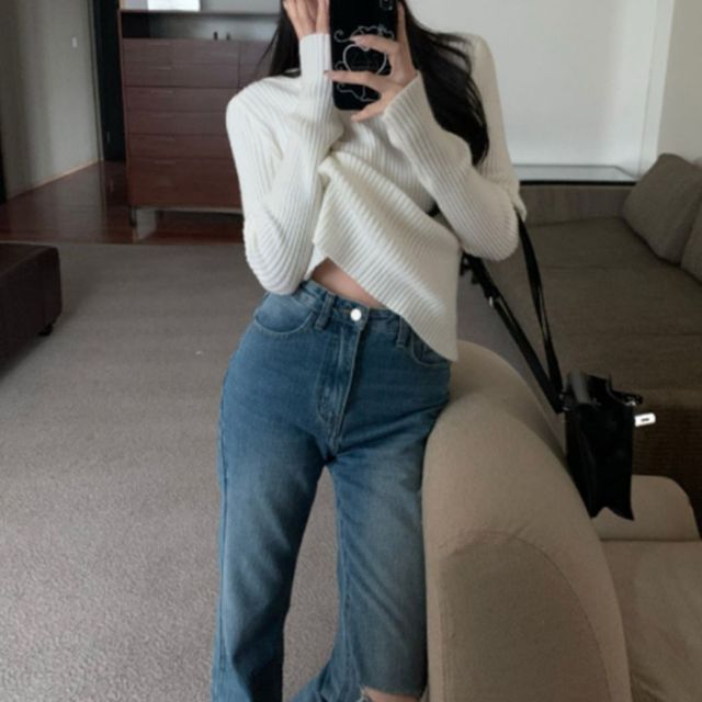 슬림핏 골지 후드 긴팔 니트 JSC-1006418