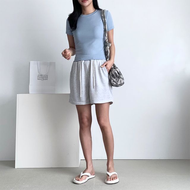 겐지트 4부 무지 베이직 반바지 SD-250442