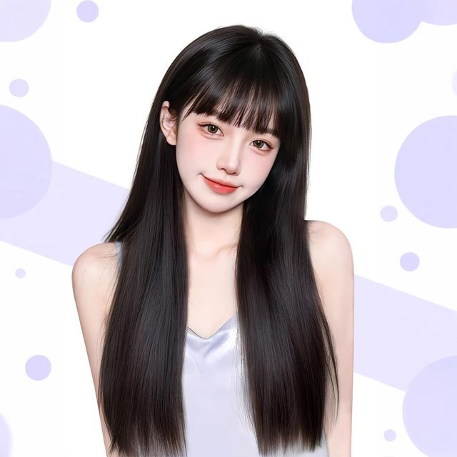 슈켄 원터치 시스루뱅 사이드뱅 긴생머리 가발 SD-251140