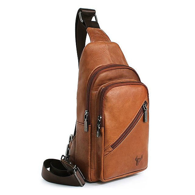 가죽슬링백 브라운