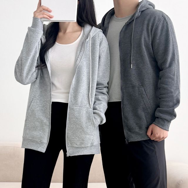 피알즈 남녀공용 베이직 기모 후드집업 SD-1004501