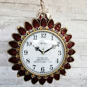해바라기 시계 - 레드 양면 양면시계 벽걸이시계 소품 인테리어 선물 집들이