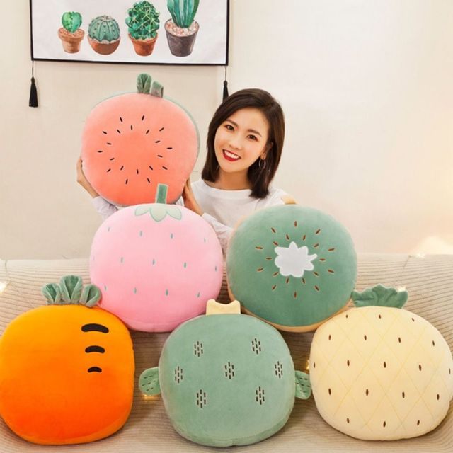 키밍 과일 디자인 쿠션 무릎담요 사무실 캠핑 인테리어