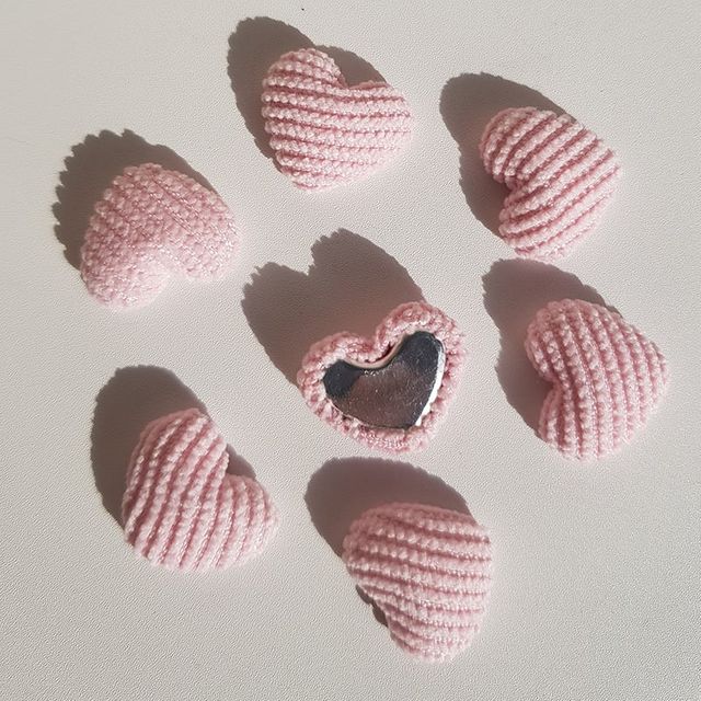 장식 부자재 하트 단추 20p 줄무늬 수예용 싸개단추