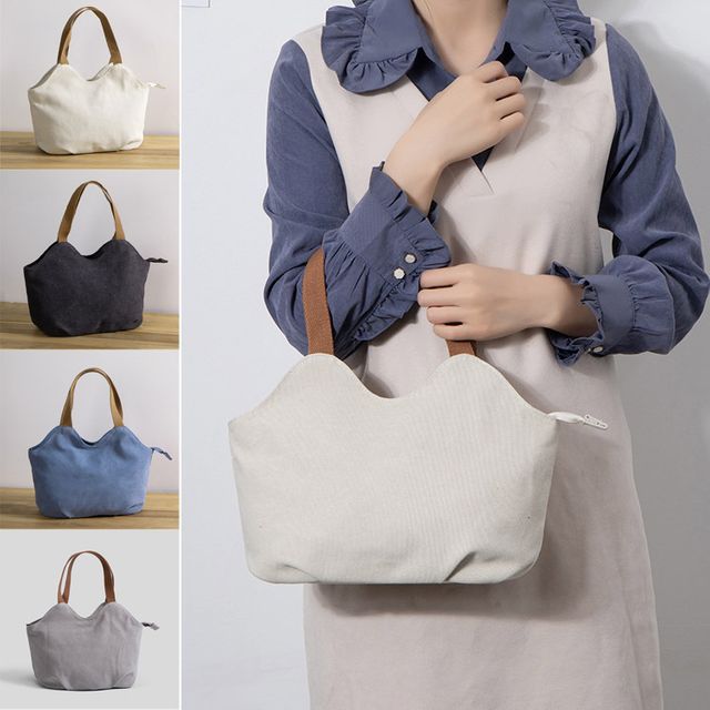 심플 레이어드 캔버스 토트백 ELG-076