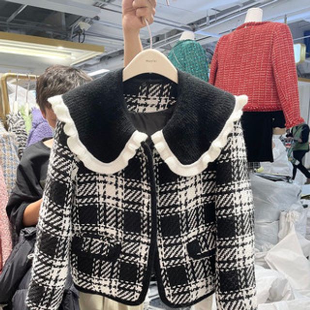 [해외] 베이비 칼라 다운 잔향이 코트 여 겨울 두꺼운 흰색