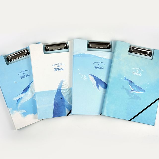 클립밴드화일 고래 랜덤 3P 무광 하드커버 파일 홀더(제작 로고 인쇄 홍보 기념품 판촉물)