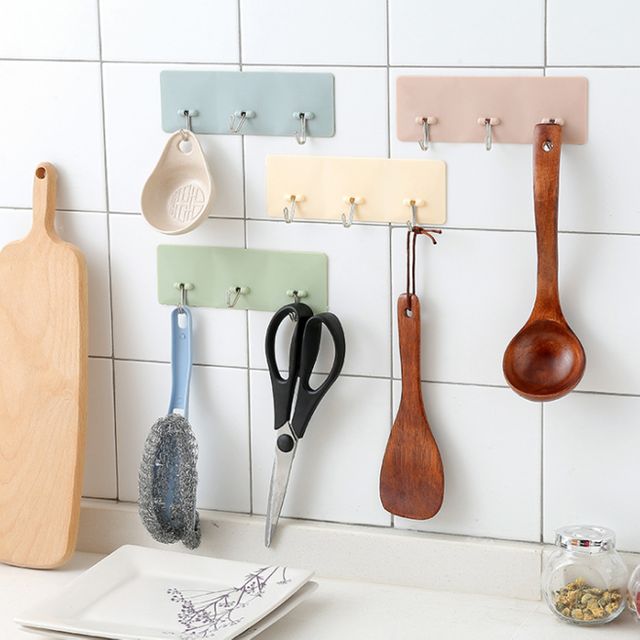 다용도 3구 흡착 걸이 후크 거치대