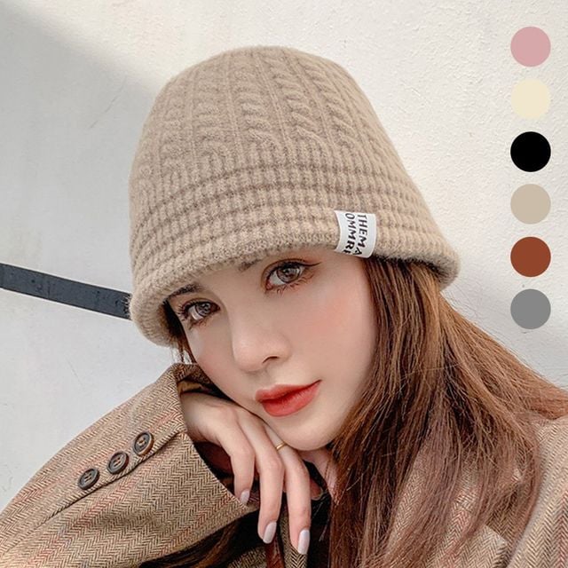 여성 꽈배기 니트 버킷햇 URK_066