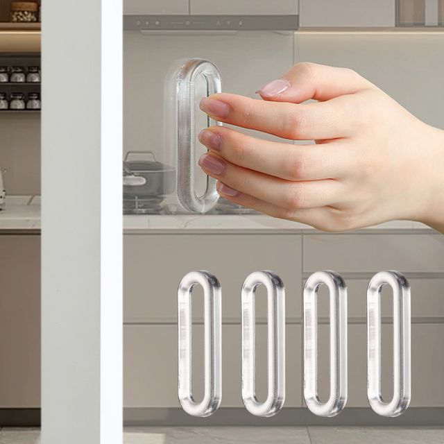 장만A733 탈부착식 투명 실리톤 창문손잡이 베란다문 미닫이문 도어손잡이 문손잡이