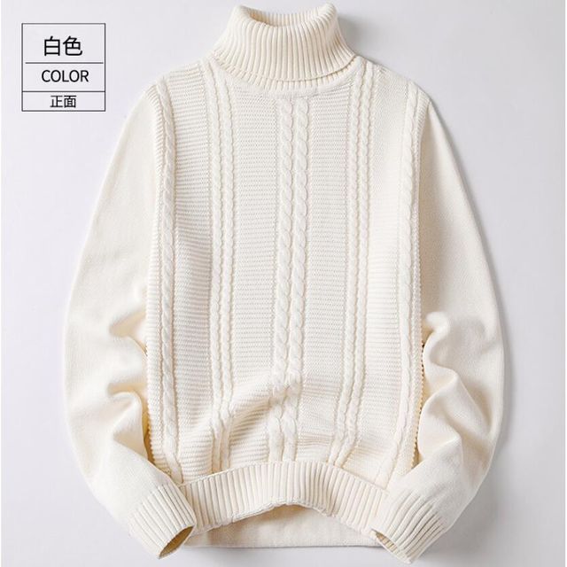 [해외] 남성 순면 목폴라 가을겨울 보온 니트폴라 스웨터