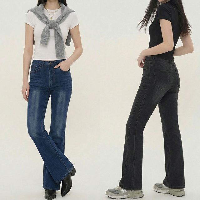 사이드 절개 롱 부츠컷 스판 데님팬츠 JEB-1006427