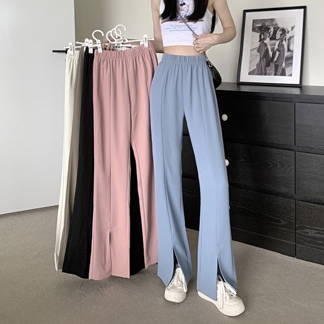 밴딩 밑단 트임 롱 팬츠 OSM-1005884