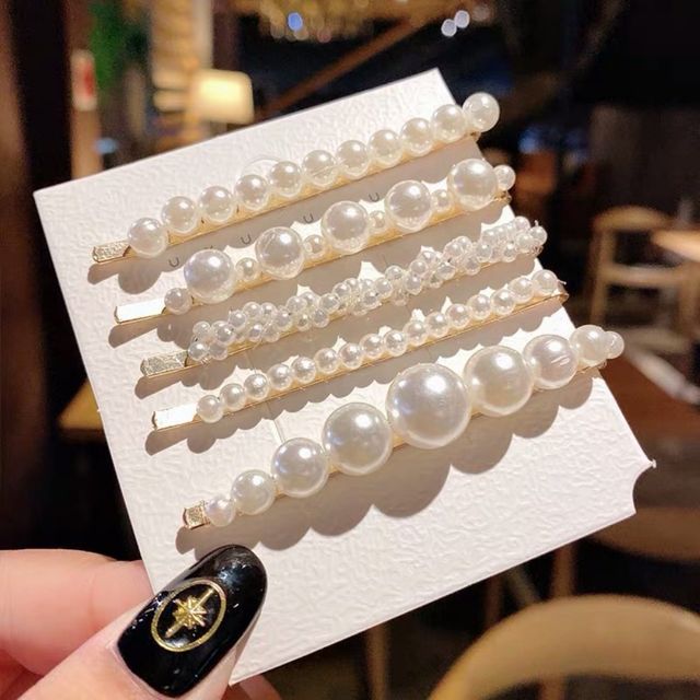 다양한 사이즈 진주 머리핀 5종 세트 URD-215