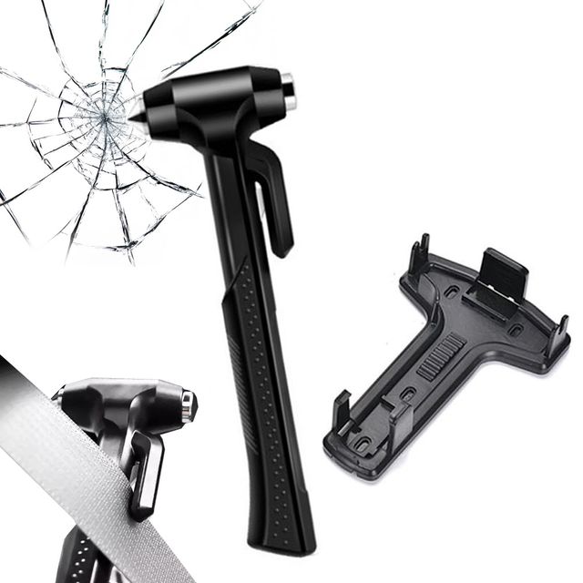 거치대 포함 고급형 차량용 비상망치 벨트커터 세트