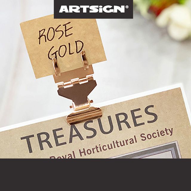 경첩 네임텍 쇼클립 명함 메모지 홀더 꽂이 로즈1개