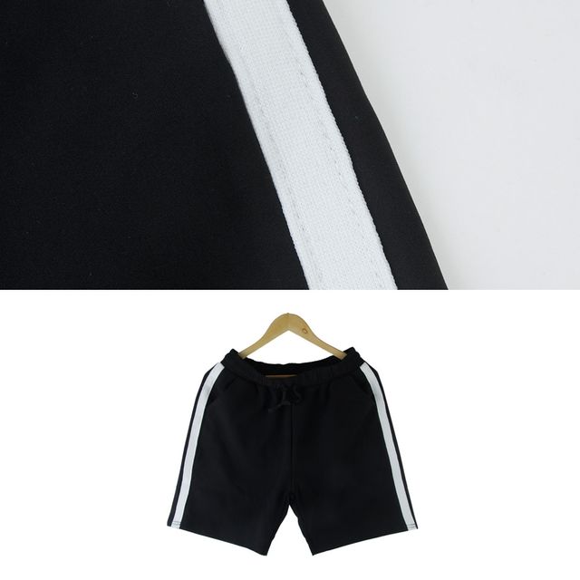 남녀공용 굵은줄 5부 트레이닝반바지 DM-200446