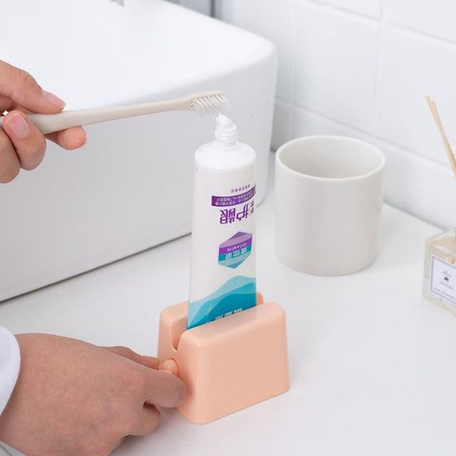 단색 치약 디스펜서 화장실 치약 홀더 편리한 사용