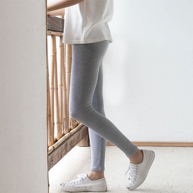 편안한 착용감 골지 니트 레깅스 트레이닝 바지