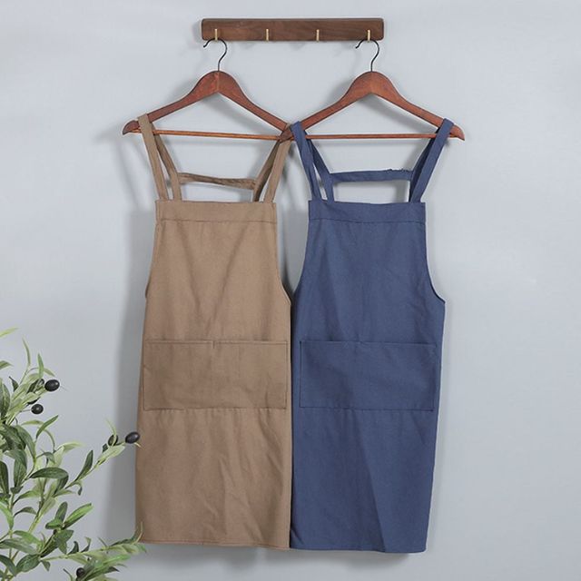 무지 디자인 카페 앞치마 원피스 주방 식당 공방용