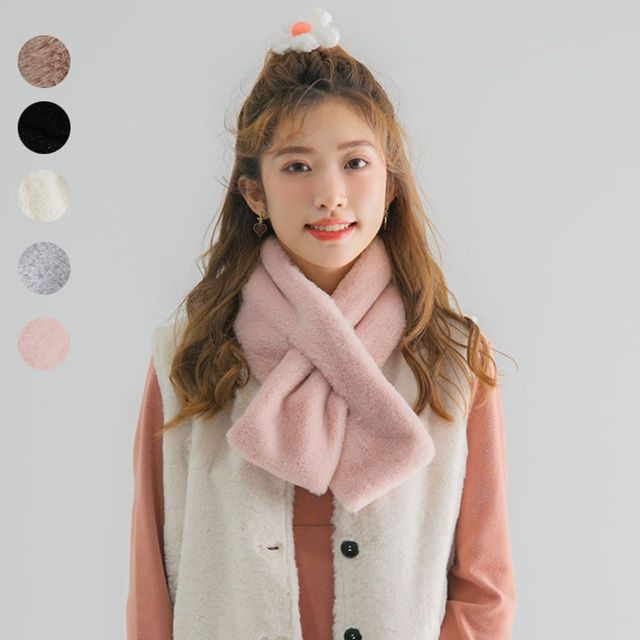 키밍 따뜻한 겨울 털 머플러 스카프 여성용 패션 액세서리