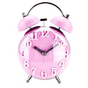 트윈벨 시끄러운 알람시계 탁상 원형 핑크 시계