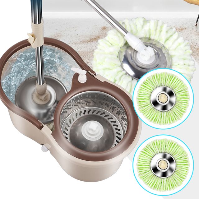 물걸레막대 통돌이 회전 바닥 밀대청소기 걸레 2장