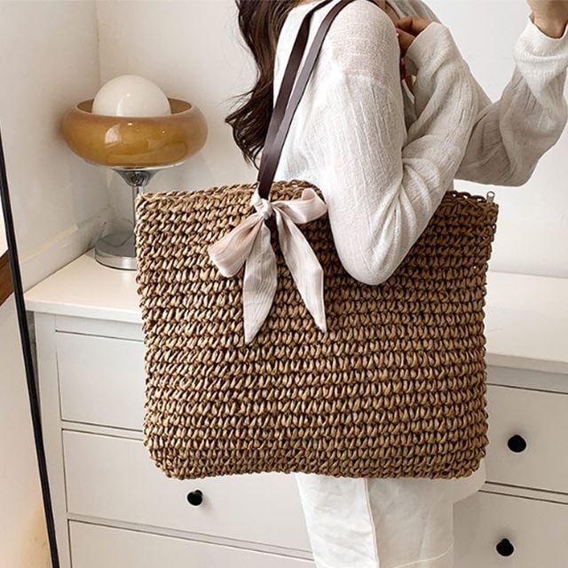 빅사이즈 여성 라탄 왕골 가방 토트백 여름 패션 숄더