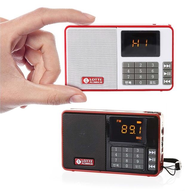 롯데핑키17 휴대용 FM라디오 SD카드 MP3 플레이어