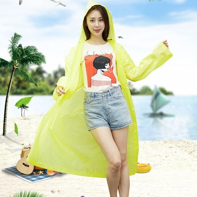 여성 방수 컬러 레인코트 다회용 우의