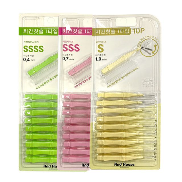 앤드하우스 치간칫솔 I타입 10P 위생덮개 치간치솔