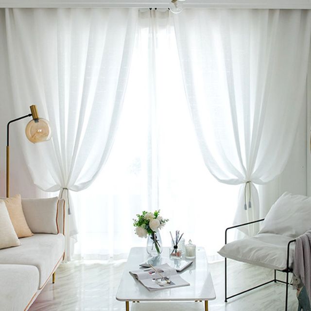 단색 아이렛 커튼 2장 세트 고급스러운 인테리어 효과