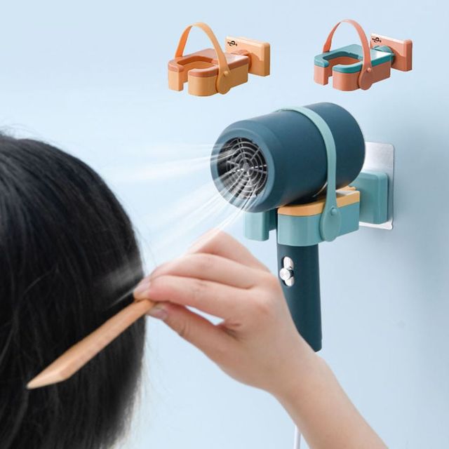 키밍 욕실 벽걸이 드라이기 거치대 회전형 수납함